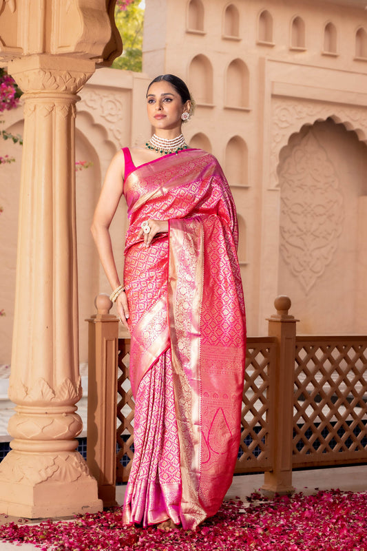 Buy Tikhi Imli Self Design Bollywood Satin Gold Sarees Online @ Best Price  In India | Flipkart.com