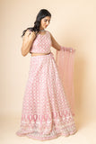 Net Sequence Lehenga Set With Stitched Blouse