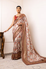 Net Embroidered Saree With Sequence Work (Ft:- Manveen Kaur)