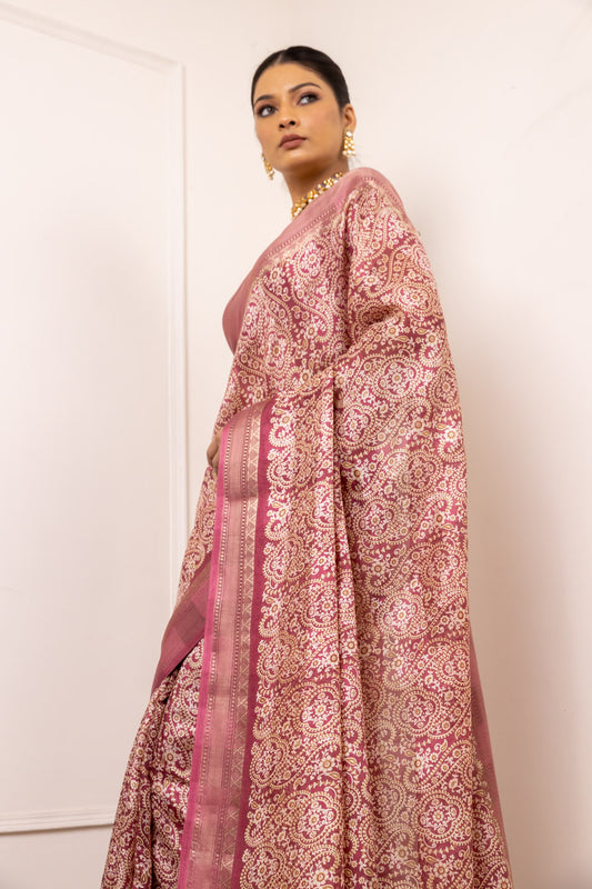 Cotton Block Printed Woven Saree