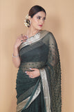 Organza Embroidered Saree With Sequence Work