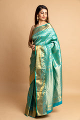 South Indian Handloom Saree With Shikargah Pattern