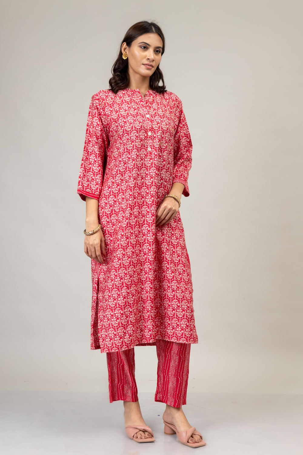 Cotton Kurti And Pant With Floral Print