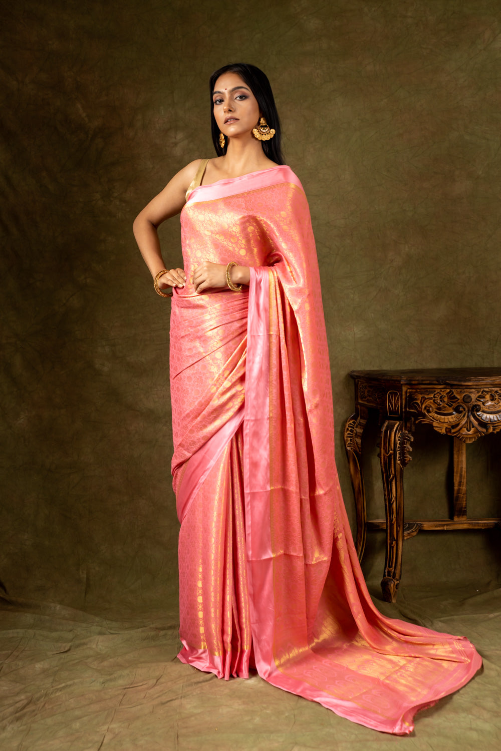 South India Silk Saree With Woven Zari