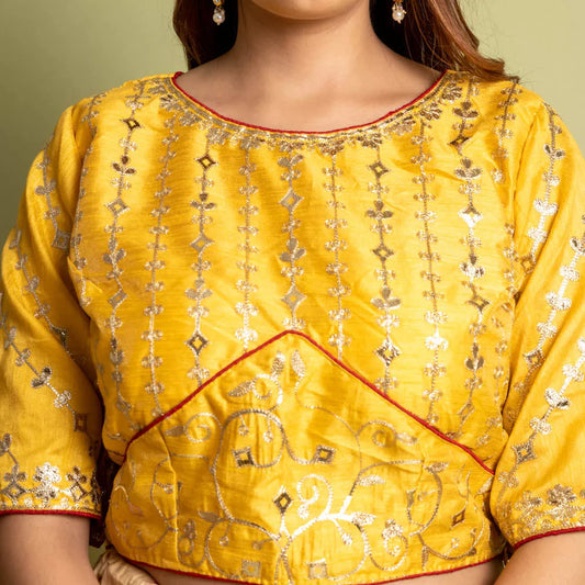 Chiffon Embroidered Saree With Digital Print & Patola Print
