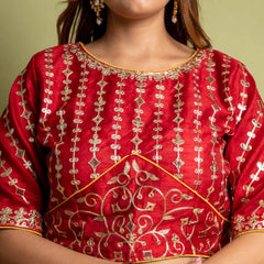 Chiffon Embroidered Saree With Digital Print & Patola Print