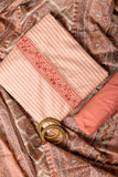 Cotton Unstitched Suit And Dupatta With Mirror Work & Thread Work