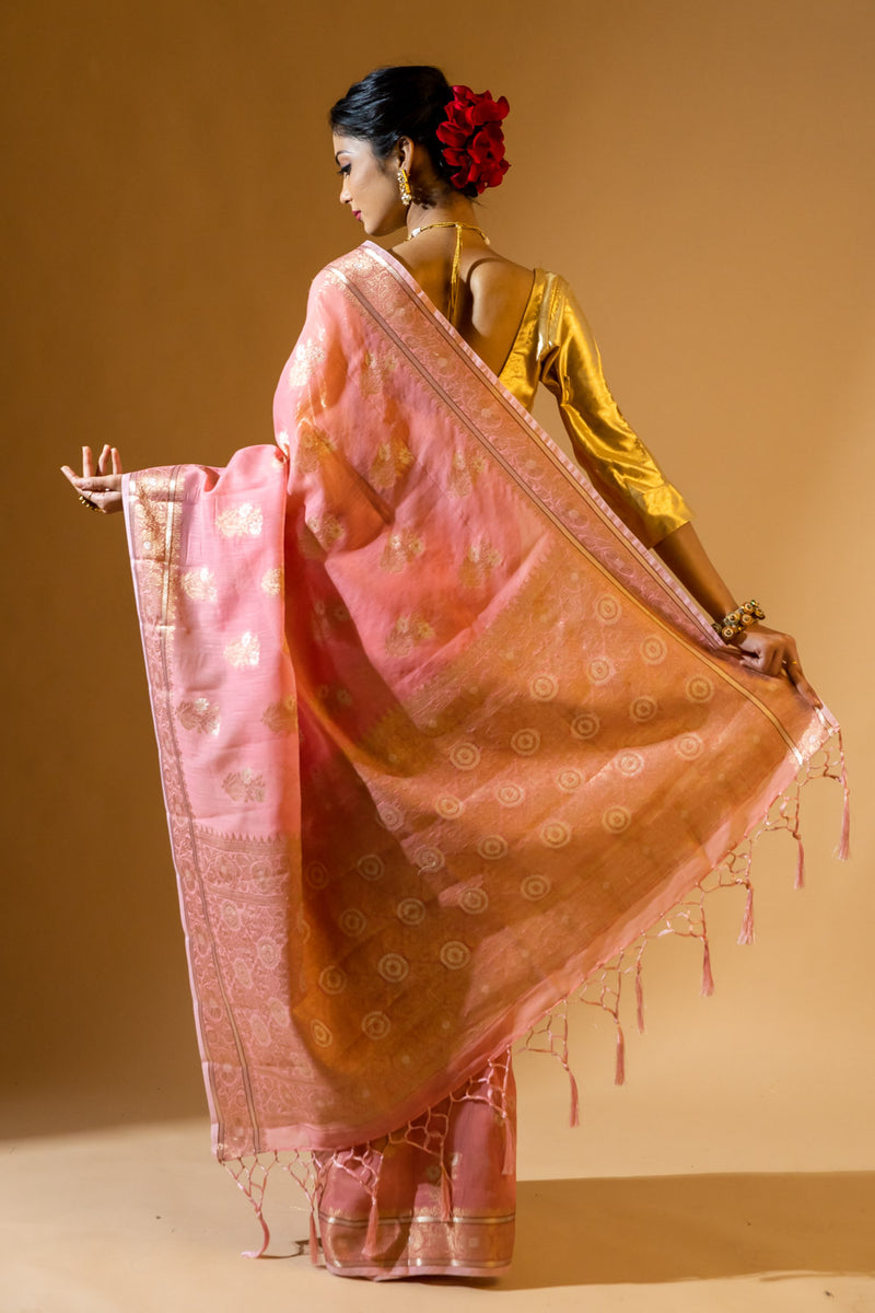 Cotton Banrasi Woven Saree With Zari Work