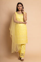 Organza Readymade Suit With Net Dupatta