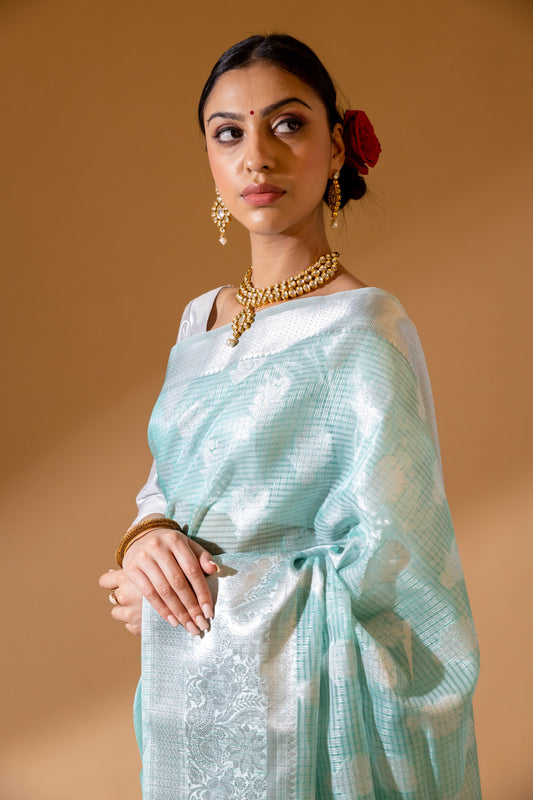 Panna Sarees-Cotton Banarasi Woven Zari Saree