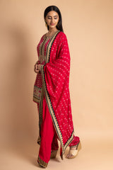 Georgette Readymade Suit With Georgette Dupatta