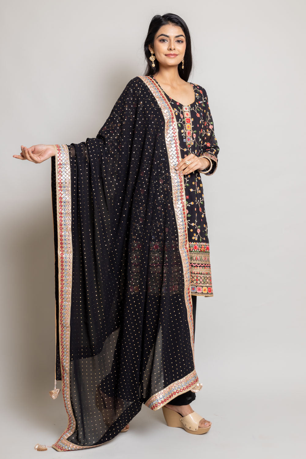 Georgette Readymade Suit With Georgette Dupatta